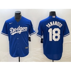 Men Los Angeles Dodgers 18 Yoshinobu Yamamoto Blue Cool Base Stitched Jersey Men Los Angeles Dodgers 18 Yoshinobu Yamamoto Blue Cool Base Stitched Jersey