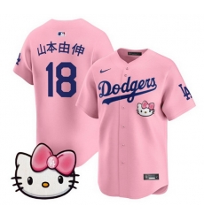 Men Los Angeles Dodgers 18 Yoshinobu Yamamoto Pink 2025 Hello Kitty Vapor Limited Stitched Baseball Jersey Men Los Angeles Dodgers 18 Yoshinobu Yamamoto Pink 2025 Hello Kitty Vapor Limited Stitched Baseball Jersey