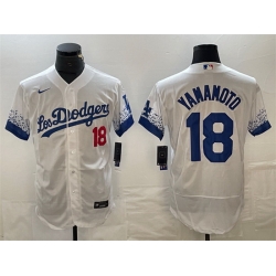 Men Los Angeles Dodgers 18 Yoshinobu Yamamoto White City Connect Flex Base Stitched Baseball Jersey Men Los Angeles Dodgers 18 Yoshinobu Yamamoto White City Connect Flex Base Stitched Baseball Jersey