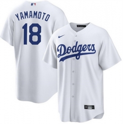 Men Los Angeles Dodgers 18 Yoshinobu Yamamoto White Cool Base Stitched Jersey Men Los Angeles Dodgers 18 Yoshinobu Yamamoto White Cool Base Stitched Jersey