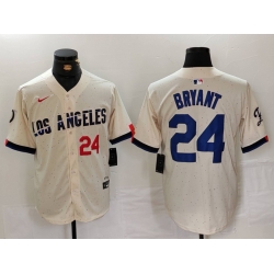 Men Los Angeles Dodgers 24 Kobe Bryant Cream Stitched Baseball Jersey 2
