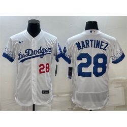 Men Los Angeles Dodgers 28 J D  Martinez White City Connect Flex Base Stitched Baseball Jersey Men Los Angeles Dodgers 28 J D  Martinez White City Connect Flex Base Stitched Baseball Jersey