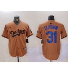 Men Los Angeles Dodgers 31 Tyler Glasnow Brown Cool Base Stitched Baseball Jersey 6