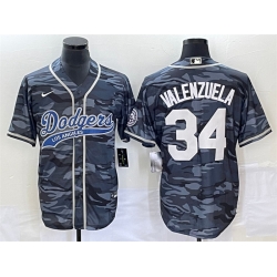 Men Los Angeles Dodgers 34 Toro Valenzuela Gray Camo Cool Base With Patch Stitched Baseball Jersey Men Los Angeles Dodgers 34 Toro Valenzuela Gray Camo Cool Base With Patch Stitched Baseball Jersey