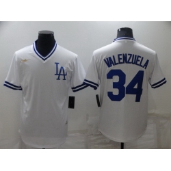 Men Los Angeles Dodgers 34 Toro Valenzuela White Stitched Baseball jersey