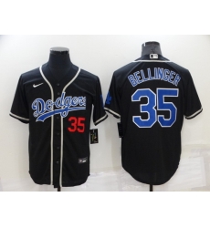 Men Los Angeles Dodgers 35 Cody Bellinger Black Cool Base Stitched Baseball Jerseys