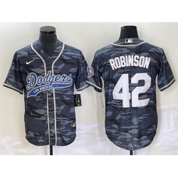 Men Los Angeles Dodgers 42 Jackie Robinson Gray Camo Cool Base With Patch Stitched Baseball Jersey Men Los Angeles Dodgers 42 Jackie Robinson Gray Camo Cool Base With Patch Stitched Baseball Jersey