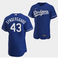 Men Los Angeles Dodgers 43 Noah Syndergaard Blue Flex Base Stitched Baseball Jersey Men Los Angeles Dodgers 43 Noah Syndergaard Blue Flex Base Stitched Baseball Jersey
