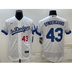 Men Los Angeles Dodgers 43 Noah Syndergaard White City Connect Flex Base Stitched Baseball JerseyS Men Los Angeles Dodgers 43 Noah Syndergaard White City Connect Flex Base Stitched Baseball JerseyS