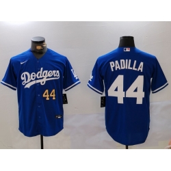 Men Los Angeles Dodgers 44 Vicente Padilla Blue Cool Base Stitched Baseball Jersey 6