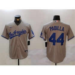 Men Los Angeles Dodgers 44 Vicente Padilla Grey Cool Base Stitched Baseball Jersey