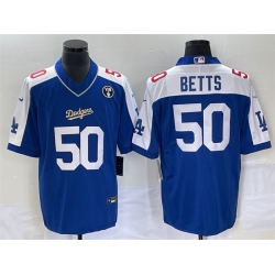 Men Los Angeles Dodgers 50 Mookie Betts Blue Vin Scully Patch Stitched Jersey Men Los Angeles Dodgers 50 Mookie Betts Blue Vin Scully Patch Stitched Jersey