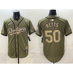 Men Los Angeles Dodgers  50 Mookie Betts Military Appreciation Game Day Stitched Baseball Jersey