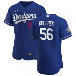 Men Los Angeles Dodgers 56 Adam Kolarek Men Nike Royal Alternate 2020 World Series Bound Flex Base Player MLB Jersey