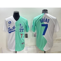 Men Los Angeles Dodgers 7 Julio Urias 2022 All Star White Green Cool Base Stitched Baseball Jersey Men Los Angeles Dodgers 7 Julio Urias 2022 All Star White Green Cool Base Stitched Baseball Jersey
