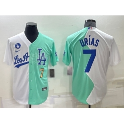 Men Los Angeles Dodgers 7 Julio Urias 2022 All Star White Green Cool Base Stitched Jersey Men Los Angeles Dodgers 7 Julio Urias 2022 All Star White Green Cool Base Stitched Jersey