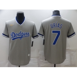 Men Los Angeles Dodgers 7 Julio Urias Grey Stitched Baseball jersey