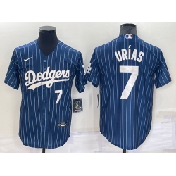 Men Los Angeles Dodgers 7 Julio Urias Navy Cool Base Stitched Baseball Jersey