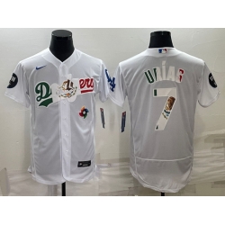 Men Los Angeles Dodgers 7 Julio Urias White With Vin Scully Patch Flex Base Stitched Baseball JerseyS Men Los Angeles Dodgers 7 Julio Urias White With Vin Scully Patch Flex Base Stitched Baseball JerseyS