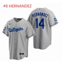Men Los Angeles Dodgers 8 Enrique Hernandez Gray 2020 World Series Champions Road Replica Jersey Men Los Angeles Dodgers 8 Enrique Hernandez Gray 2020 World Series Champions Road Replica Jersey