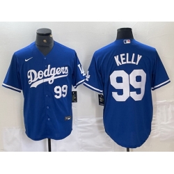 Men Los Angeles Dodgers 99 Joe Kelly Blue City Connect Cool Base Stitched Baseball Jersey 11