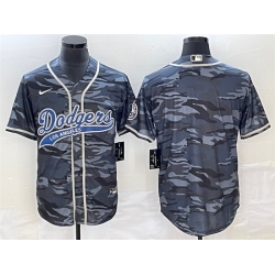 Men Los Angeles Dodgers Blank Gray Camo Cool Base With Patch Stitched Baseball Jersey Men Los Angeles Dodgers Blank Gray Camo Cool Base With Patch Stitched Baseball Jersey