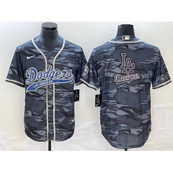 Men Los Angeles Dodgers Gray Camo Team Big Logo Cool Base With Patch Stitched Baseball JerseyS Men Los Angeles Dodgers Gray Camo Team Big Logo Cool Base With Patch Stitched Baseball JerseyS