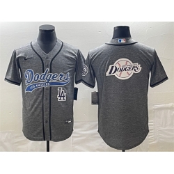 Men Los Angeles Dodgers Gray Team Big Logo With Patch Cool Base Stitched Baseball Jerseys Men Los Angeles Dodgers Gray Team Big Logo With Patch Cool Base Stitched Baseball Jerseys