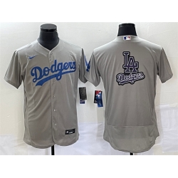 Men Los Angeles Dodgers Grey Team Big Logo Flex Base Stitched Baseball JerseyS Men Los Angeles Dodgers Grey Team Big Logo Flex Base Stitched Baseball JerseyS