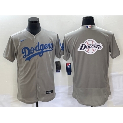 Men Los Angeles Dodgers Grey Team Big Logo Flex Base Stitched Baseball Jersey Men Los Angeles Dodgers Grey Team Big Logo Flex Base Stitched Baseball Jersey