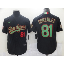 Men Los Angeles Dodgers MexicanLuis Gonzalez 81 Black World Series White MLB Jersey