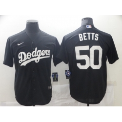 Men Los Angeles Dodgers Mookie Betts 50 Black Cool Base Stitched MLB Jersey