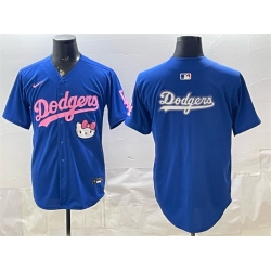 Men Los Angeles Dodgers Team Big Logo Royal Hello Kitty Night Stitched Baseball Jerseys