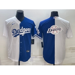 Men Los Angeles Dodgers White Blue Split Team Big Logo Cool Base Stitched Baseball Jersey Men Los Angeles Dodgers White Blue Split Team Big Logo Cool Base Stitched Baseball Jersey