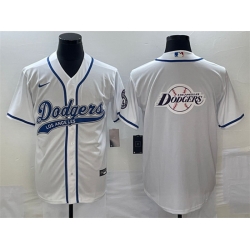 Men Los Angeles Dodgers White Team Big Logo Cool Base Stitched Baseball Jersey Men Los Angeles Dodgers White Team Big Logo Cool Base Stitched Baseball Jersey