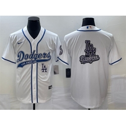 Men Los Angeles Dodgers White Team Big Logo With Patch Cool Base Stitched Baseball Jersey Men Los Angeles Dodgers White Team Big Logo With Patch Cool Base Stitched Baseball Jersey