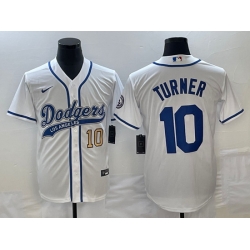 Men's Los Angeles Dodgers #10 Justin Turner Number White With Patch Cool Base Stitched Baseball Jersey Men's Los Angeles Dodgers #10 Justin Turner Number White With Patch Cool Base Stitched Baseball Jersey