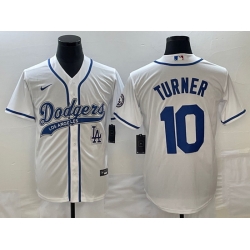 Men's Los Angeles Dodgers #10 Justin Turner White With Patch Cool Base Stitched Baseball Jersey Men's Los Angeles Dodgers #10 Justin Turner White With Patch Cool Base Stitched Baseball Jersey