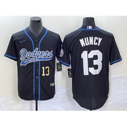 Men's Los Angeles Dodgers #13 Max Muncy Number Black With Patch Cool Base Stitched Baseball Jersey Men's Los Angeles Dodgers #13 Max Muncy Number Black With Patch Cool Base Stitched Baseball Jersey