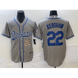 Men's Los Angeles Dodgers #22 Clayton Kershaw Number Grey Cool Base Stitched Baseball Jersey Men's Los Angeles Dodgers #22 Clayton Kershaw Number Grey Cool Base Stitched Baseball Jersey
