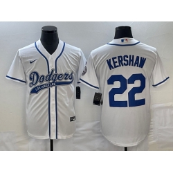 Men's Los Angeles Dodgers #22 Clayton Kershaw White Cool Base Stitched Baseball Jersey1 Men's Los Angeles Dodgers #22 Clayton Kershaw White Cool Base Stitched Baseball Jersey1