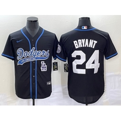 Men's Los Angeles Dodgers #24 Kobe Bryant Black With Patch Cool Base Stitched Baseball Jersey1 Men's Los Angeles Dodgers #24 Kobe Bryant Black With Patch Cool Base Stitched Baseball Jersey1
