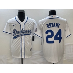 Men's Los Angeles Dodgers #24 Kobe Bryant White With Patch Cool Base Stitched Baseball Jersey Men's Los Angeles Dodgers #24 Kobe Bryant White With Patch Cool Base Stitched Baseball Jersey