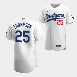 Men's Los Angeles Dodgers #25 Trayce Thompson White Flex Base Stitched Jersey Men's Los Angeles Dodgers #25 Trayce Thompson White Flex Base Stitched Jersey