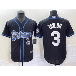 Men's Los Angeles Dodgers #3 Chris Taylor Black With Patch Cool Base Stitched Baseball Jersey Men's Los Angeles Dodgers #3 Chris Taylor Black With Patch Cool Base Stitched Baseball Jersey