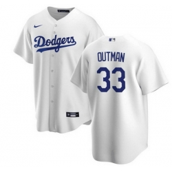 Men's Los Angeles Dodgers #33 James Outman White Cool Base Stitched Baseball Jersey Men's Los Angeles Dodgers #33 James Outman White Cool Base Stitched Baseball Jersey
