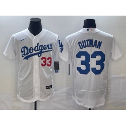 Men's Los Angeles Dodgers #33 James Outman White Flex Base Stitched Jersey Men's Los Angeles Dodgers #33 James Outman White Flex Base Stitched Jersey
