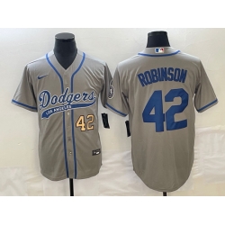 Men's Los Angeles Dodgers #42 Jackie Robinson Number Grey With Patch Cool Base Stitched Baseball Jersey Men's Los Angeles Dodgers #42 Jackie Robinson Number Grey With Patch Cool Base Stitched Baseball Jersey