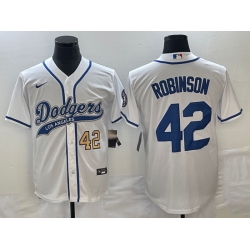 Men's Los Angeles Dodgers #42 Jackie Robinson Number White With Patch Cool Base Stitched Baseball Jersey Men's Los Angeles Dodgers #42 Jackie Robinson Number White With Patch Cool Base Stitched Baseball Jersey