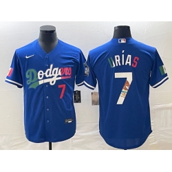Men's Los Angeles Dodgers #7 Julio Urias Number Blue Cool Base Stitched Jersey3 Men's Los Angeles Dodgers #7 Julio Urias Number Blue Cool Base Stitched Jersey3
